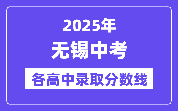 2025年无锡中考各高中登科分数线一览表