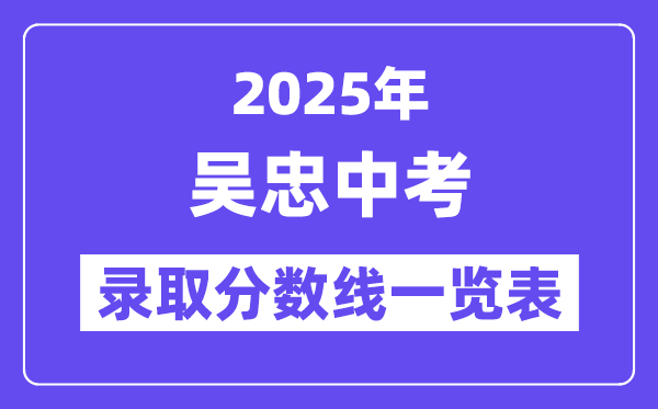2025年吴忠中考各高中登科分数线一览表