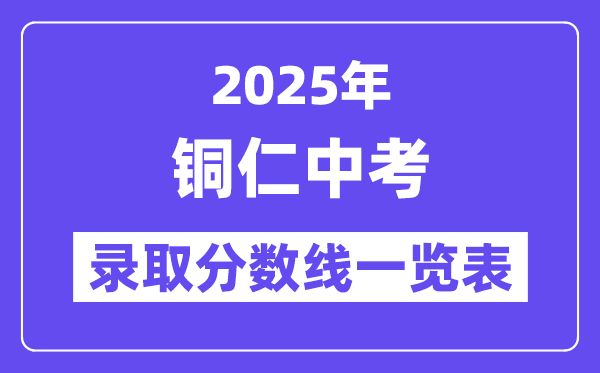 2025年铜仁中考各高中登科分数线一览表