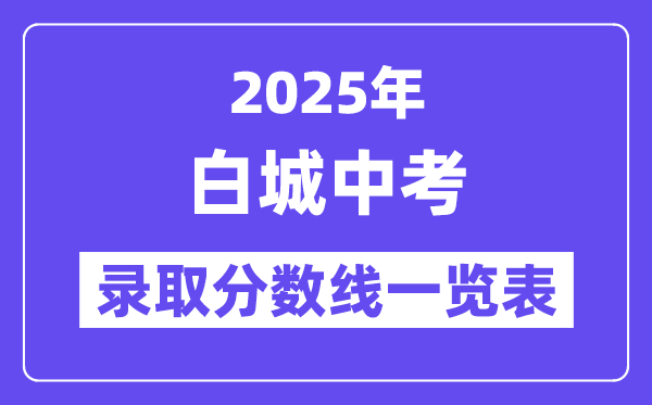 2025年白城中考各高中登科分数线一览表