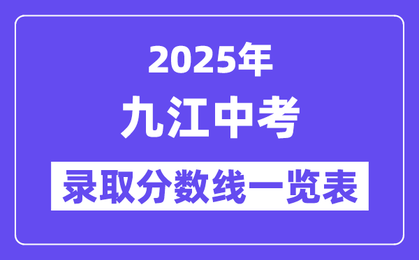 2025年九江中考各高中登科分数线一览表