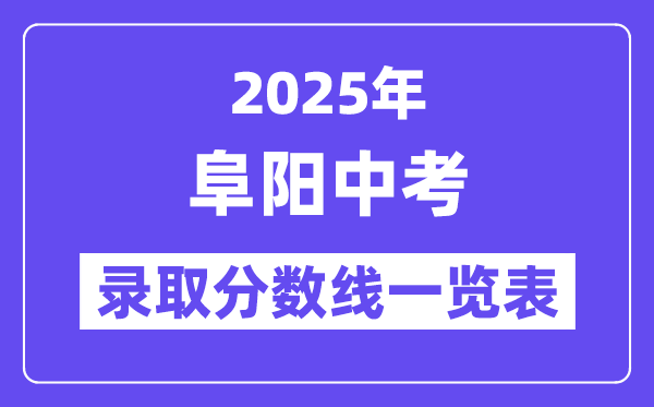 2025年阜阳中考各高中登科分数线一览表