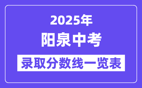 2025年阳泉中考各高中登科分数线一览表