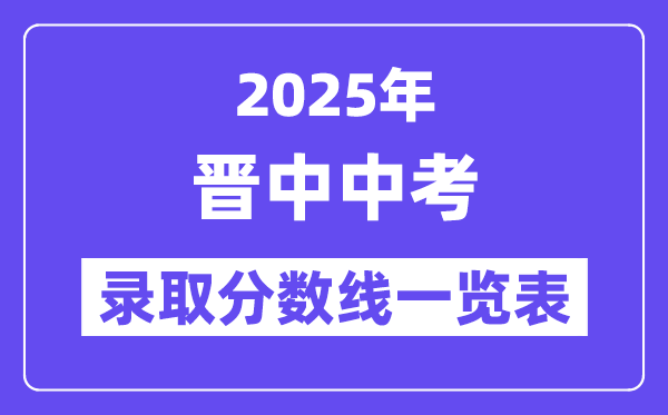 2025年晋中中考各高中登科分数线一览表