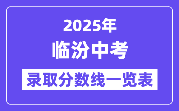 2025年临汾中考各高中登科分数线一览表