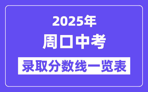 2025年周口中考各高中登科分数线一览表