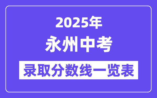 2025年永州中考各高中登科分数线一览表