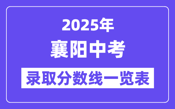 2025年襄阳中考各高中登科分数线一览表