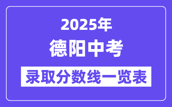 2025年德阳中考各高中登科分数线一览表