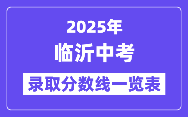 2025年临沂中考各高中登科分数线一览表