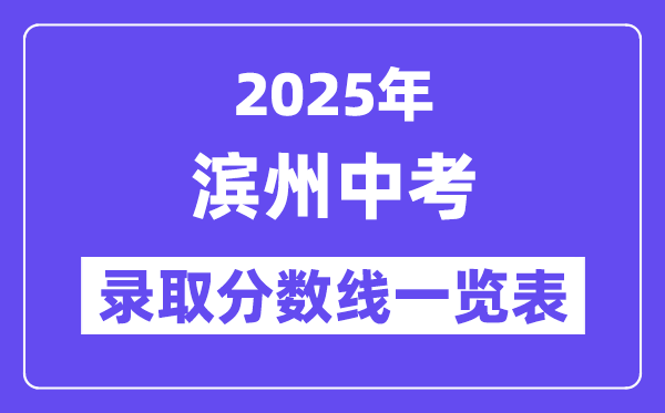 2025年滨州中考各高中登科分数线一览表