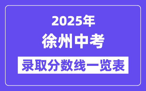 2025年徐州中考各高中登科分数线一览表