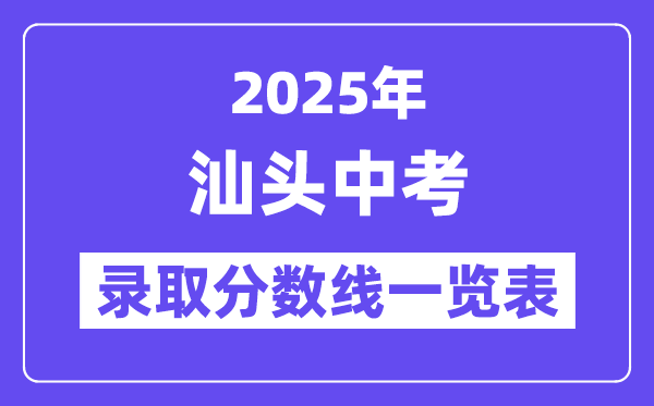 2025年汕头中考各高中登科分数线一览表