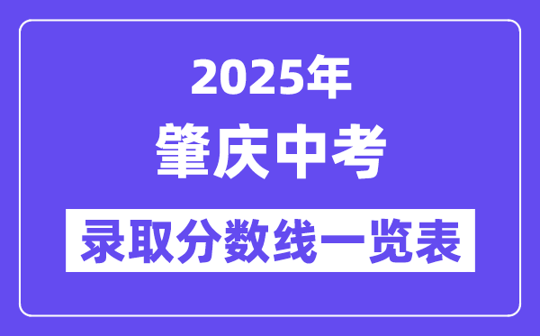 2025年肇庆中考各高中登科分数线一览表