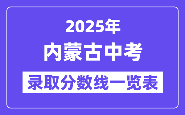 2025年内蒙古中考登科分数线一览表,中考几多分能上高中？