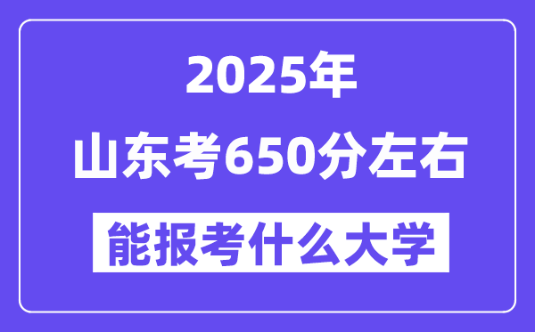 2025年山东考650分摆布能报考上甚么大学?附位次排名对比表