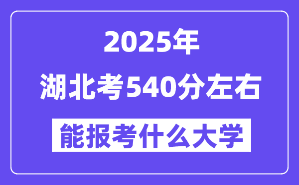 2025年湖北考540分摆布能报考上甚么大学?附位次排名对比表