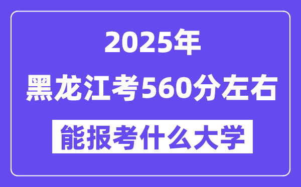 2025年黑龙江考560分摆布能报考上甚么大学?附位次排名对比表