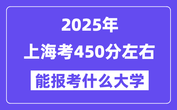 2025年上海考450分摆布能报考上甚么大学?附位次排名对比表