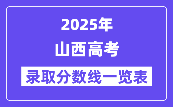 2025山西高考各批次登科分数线一览表(含一本,二本,专科)