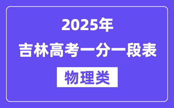 2025吉林高考一分一段表（物理类）位次排名查问