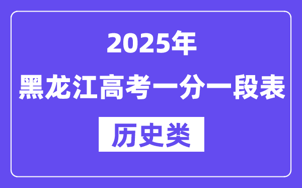 2025黑龙江高考一分一段表（汗青类）位次排名查问