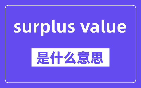 surplus value是甚么意义,中文翻译是甚么