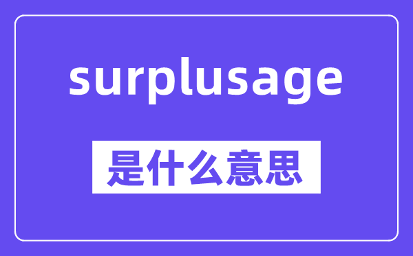 surplusage是甚么意义,中文翻译是甚么