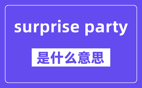 surprise party是甚么意义,中文翻译是甚么