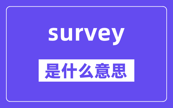 survey是甚么意义,survey怎样读,中文翻译是甚么
