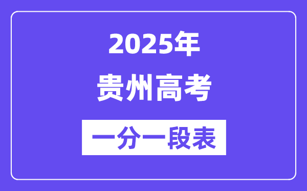 2025贵州高考一分一段表,查问位次及排名（完全版）