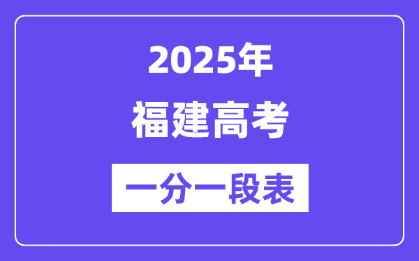 2025福建高考一分一段表,查问位次及排名（完全版）
