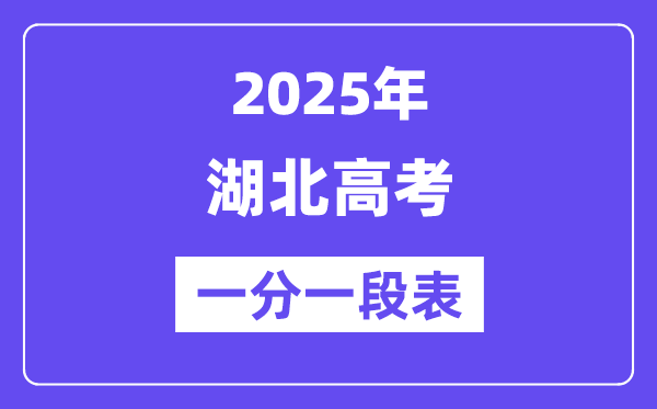 2025湖北高考一分一段表,查问位次及排名（完全版）
