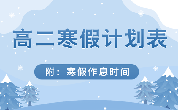 超具体的高二寒假进修打算表,高二寒假作息时候表