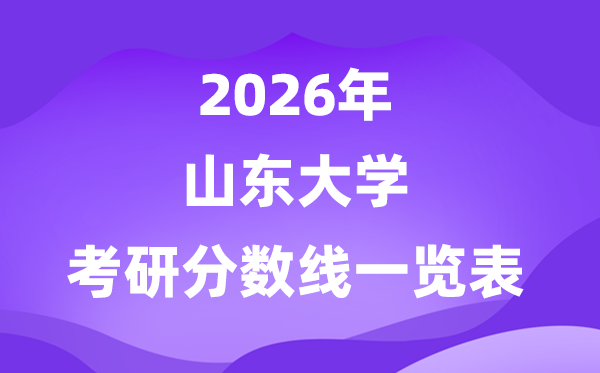 山东大学2026考研分数线一览表(含2025年复试线)