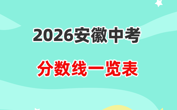 2026安徽省各地市中考登科分数线一览表,积年分数线汇总