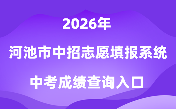 河池市通俗高中招生自愿填报体系2026中考绩绩查问进口（//111.12.75.190:38080/）