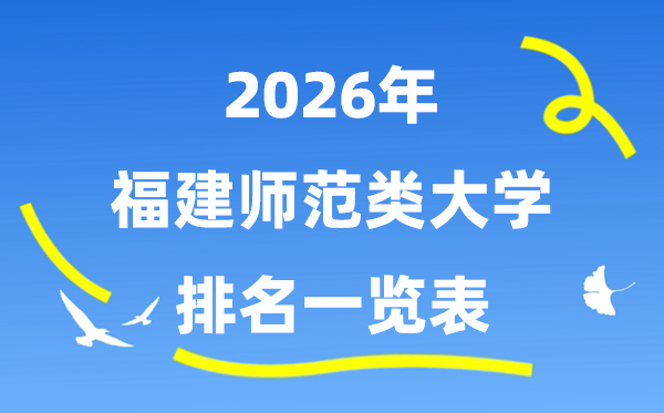 2026年福建省师范类大学排名及登科分数线一览表