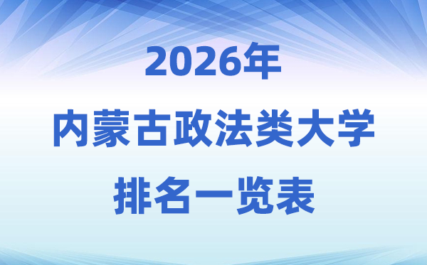 2026内蒙古政法类大学排名及登科分数线一览表